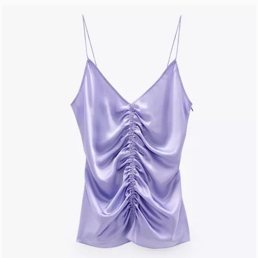 Zara 100% silk lavender top